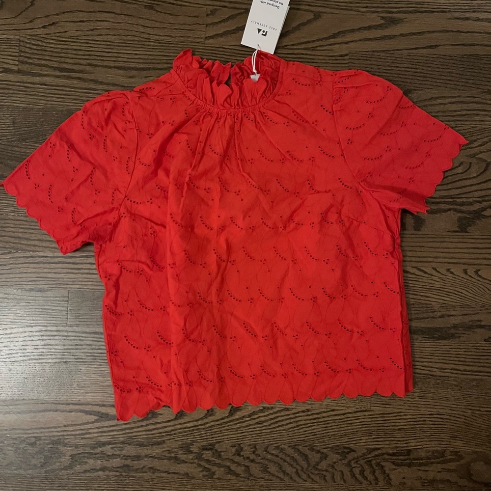Red Ruffle Blouse